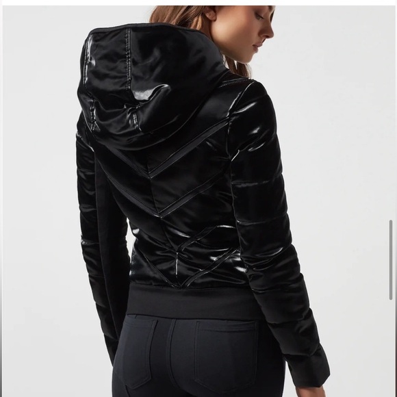 Blanc Noir Freestyle Mesh Inset Puffer Coat Down Hood Vented sz M - Picture 2 of 13